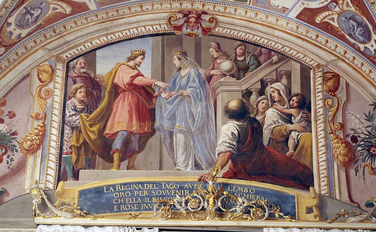 Sala delle udienze di Maria Maddalena d'Austria. Figure storiche femminilie, la regina di Tago -  Villa di Poggio Imperiale